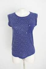 blusa mangô feminina azul com silk