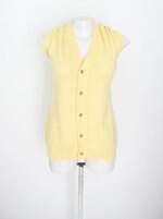 pulôver de tricô masculino amarelo