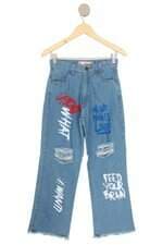 calça jeans carla star feminina azul