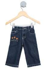 calça jeans kids azul com bordado