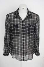 camisa old navy feminina xadrez com transparência