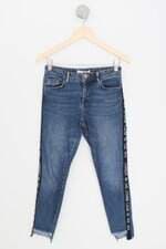calça jeans zara feminina azul