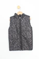 colete marisa kids preto estampado com forro