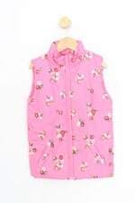 colete marisa kids rosa floral com forro