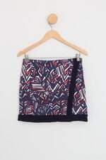 saia hering feminina estampada com recortes e sobreposição