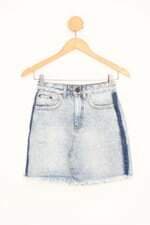 saia jeans youcom feminina azul