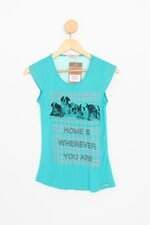 blusa kids turqeusa com recortes e silk