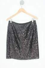 saia anexxe feminina preta com paetê