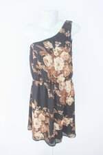 vestido feminino estampado com com forro e franzido