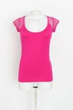 blusa colcci feminina rosa com tule
