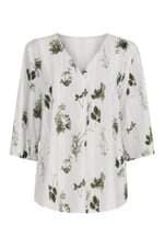 Blusa feminina Borisu cinza estampada