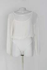 body forever 21 feminino off-white com forro e recortes
