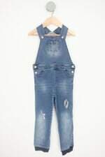 jardineira paola bimbi kids azul com recortes