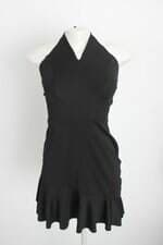 vestido morena rosa feminino preto com forro e peplum