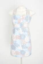 vestido feminino estampado com franzido e pregas