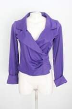 blusa feminina roxa com pregas