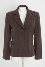 blazer feminino marrom listrado
