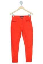 calça de sarja Le Lis Blanc feminina laranja com bordado