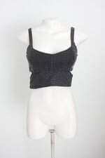 regata cropped renner feminina preta com brilhante e recortes