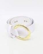 cinto feminino branco com aplique