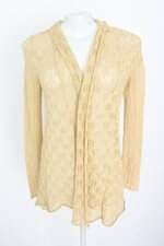 cardigan absolutti  feminino dourado com transparência