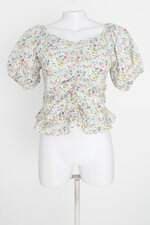 blusa ciganinha feminina estampada com franzido e pregas