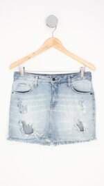 saia jeans hering feminina azul