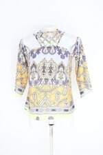 blusa anne fernandes feminina estampada com recortes
