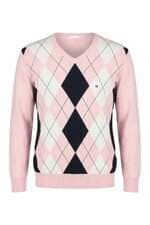 Suéter Masculino Tommy Hilfiger Xadrez Rosa