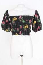 cropped romântico feminino floral