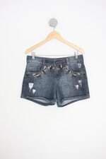 shorts jeans biotipo feminino azul com strass