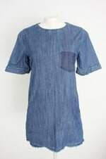 vestido jeans forever21 feminino azul