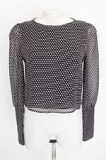 blusa Zara feminina preta estampada