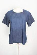 blusa life in progress feminina azul com barra mullet