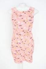 vestido hirus feminino estampado com aplique e fenda