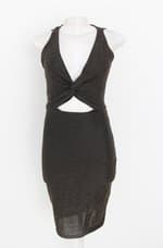 vestido my place feminino preto com forro e franzido