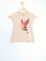 blusa kids bege com silk