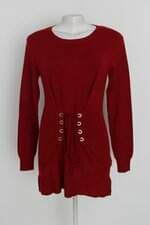 blusa manga longa talita kume feminina vermelha com aplique