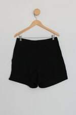 shorts c&a feminino preto com cós com elástico e franzido