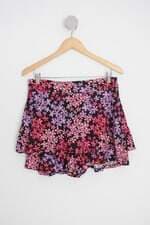shorts saia forever21 feminino estampado com sobreposição
