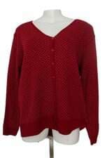 Cardigan de tricô feminino vermelho