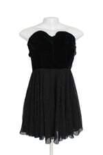 vestido Zara feminino preto com plissado e recortes
