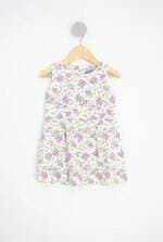 vestido kids estampado com pregas