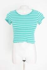 blusa feminina verde listrada