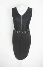 Vestido Mei Ya Bao feminino preto com renda