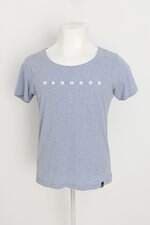 camiseta masculina azul mescla com silk