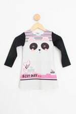 vestido kids estampada com strass