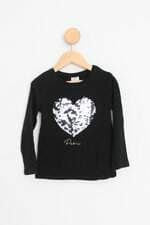 blusa manga longa zara kids preto com paetê