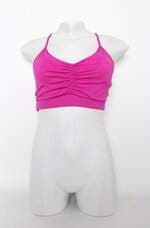 top esportivo C&A feminino rosa com franzido