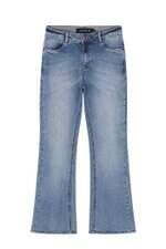calça feminina Dudalina azul com aplique
